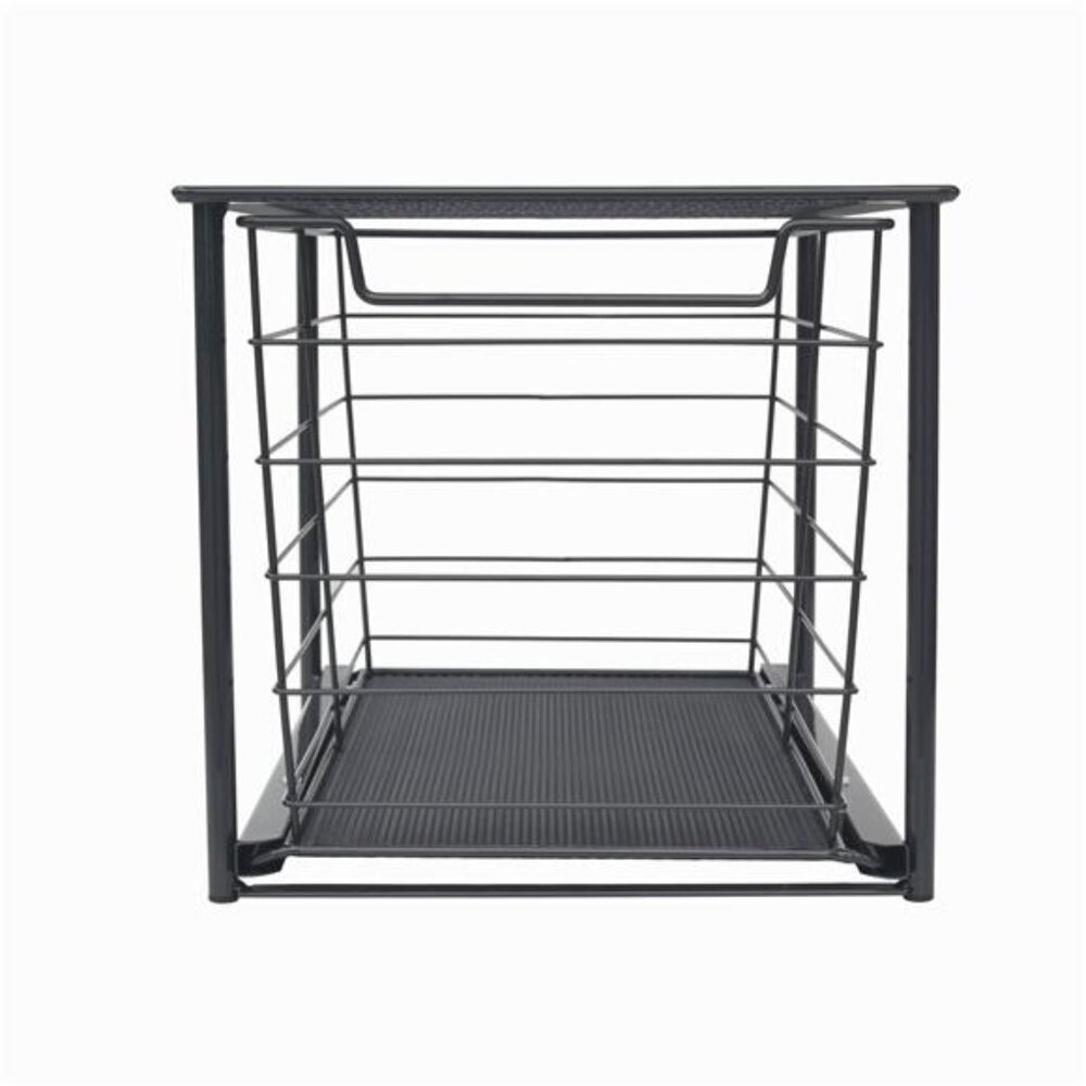 Large Stackable Slide-Out Drawer Organizer, Matte Black - Picture 3 of 7